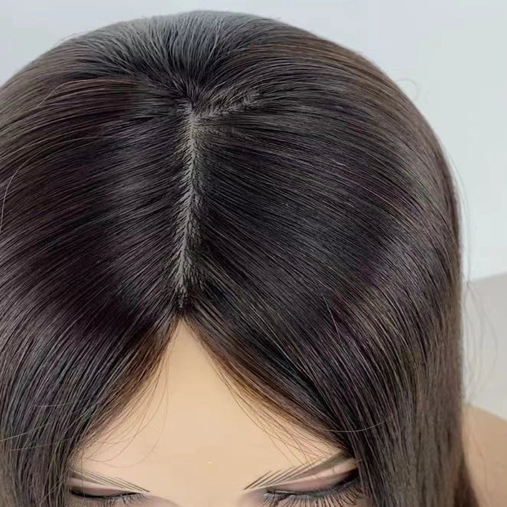 Lillian Topper Collection| European Virgin Kosher Sheitels Brown Hair Piece | SYLVHAIR BY CHW
