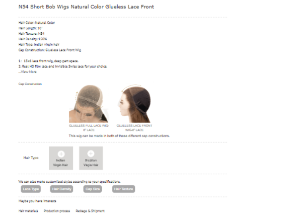 N54 Short Bob Wig
