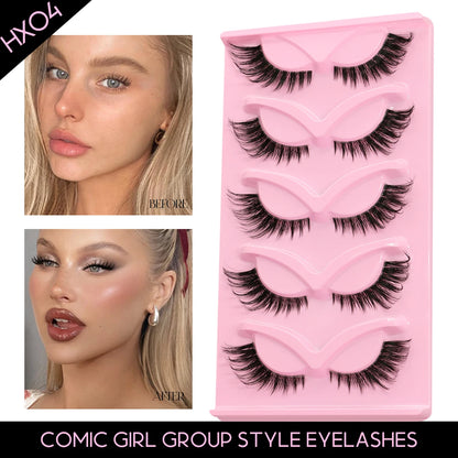 Cat Eye Lashes Faux Mink Eyelashes Natural Long Manga Lashes Winged End Eye Elongated Eyelashes Fake Lashes Makeup