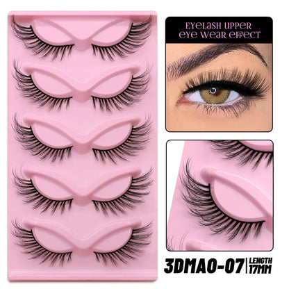 Cat Eye Lashes Natural Long Clear Band Lashes Winged End Eye Elongated Eyelashes Faux Mink Eyelashes Makeup