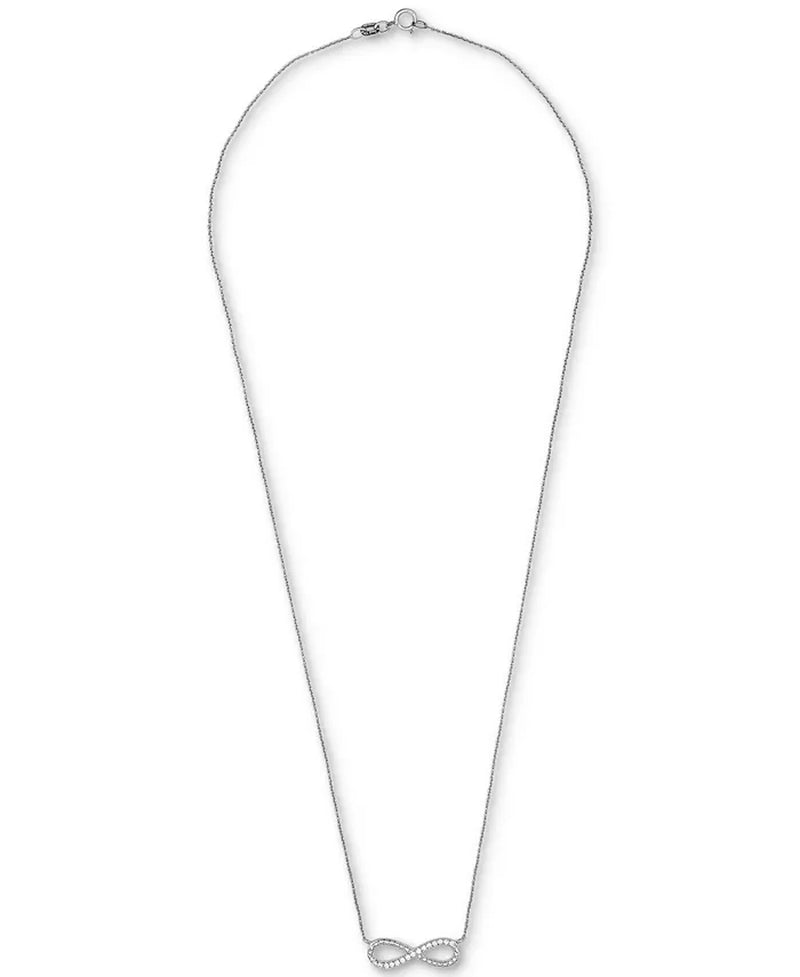 Diamond Infinity 18" Pendant Necklace (1/10 Ct. T.W.) in Sterling Silver