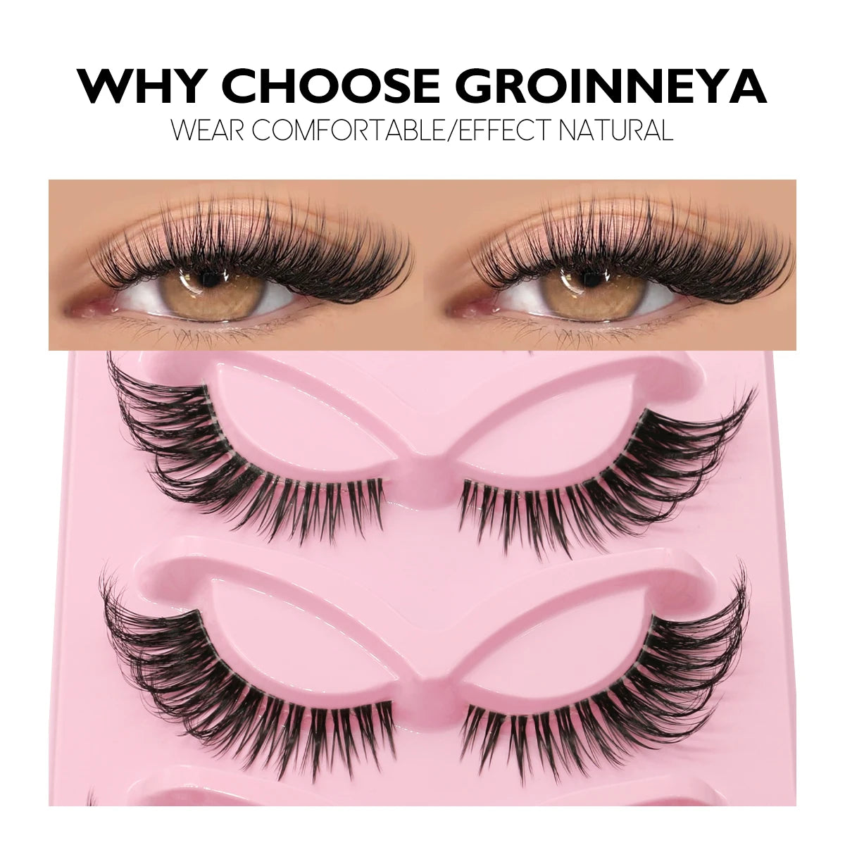 Cat Eye Lashes Faux Mink Eyelashes Natural Long Manga Lashes Winged End Eye Elongated Eyelashes Fake Lashes Makeup