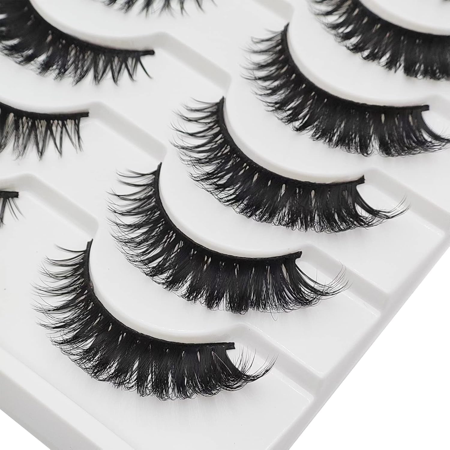 Cat Eye Lashes Natural Look, Wispy Fluffy 15Mm Short Mink Fox Eye Lashes Sets Pack, Natural 3D Faux Mink Fluffy False Cateye Eyelashes Pack