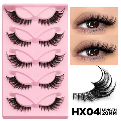Cat Eye Lashes Faux Mink Eyelashes Natural Long Manga Lashes Winged End Eye Elongated Eyelashes Fake Lashes Makeup