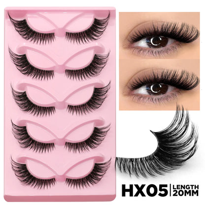 Cat Eye Lashes Faux Mink Eyelashes Natural Long Manga Lashes Winged End Eye Elongated Eyelashes Fake Lashes Makeup
