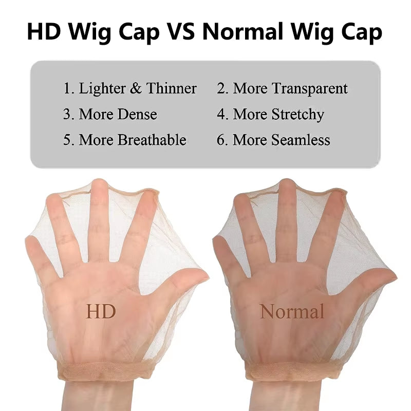 Hd Wig Cap 6Pack/12Pcs Ultra Thin Stocking Wig Cap for Lace Wigs Hairnets Invisible Hair Hat Stocking Wig Caps with Elastic Band