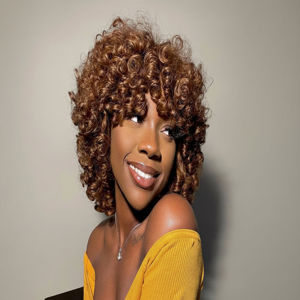 Soft Curly Wig with Bangs
