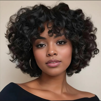 Soft Curly Wig with Bangs