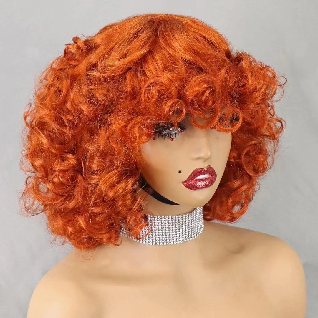 Soft Curly Wig with Bangs