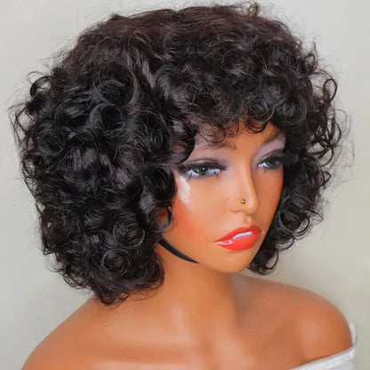 Soft Curly Wig with Bangs