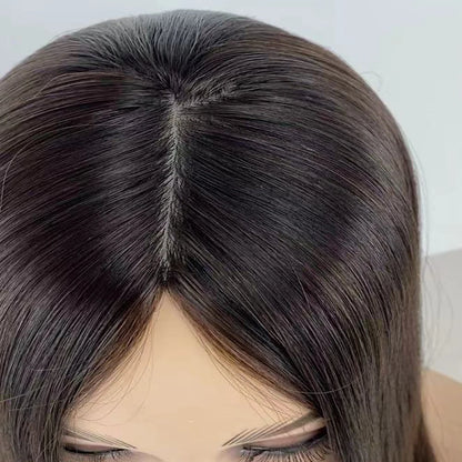 Lillian Topper Collection| European Virgin Kosher Sheitels Brown Hair Piece | SYLVHAIR BY CHW