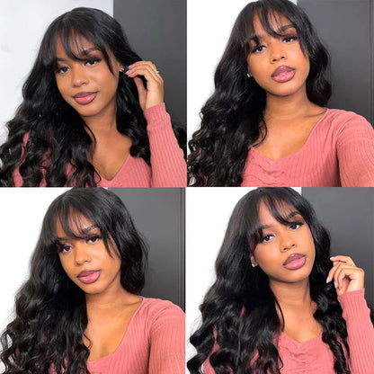 Brazilian Body Wave Wig with Bangs