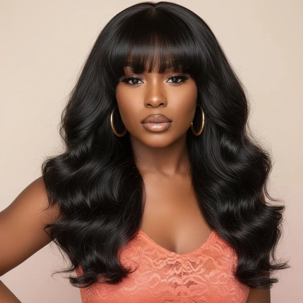 Brazilian Body Wave Wig with Bangs