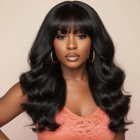Brazilian Body Wave Wig with Bangs