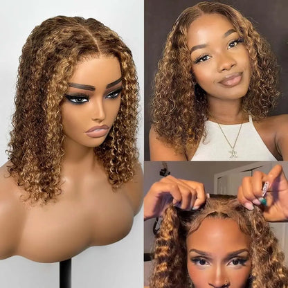 P4/27 Highlight Curly Bob Wig