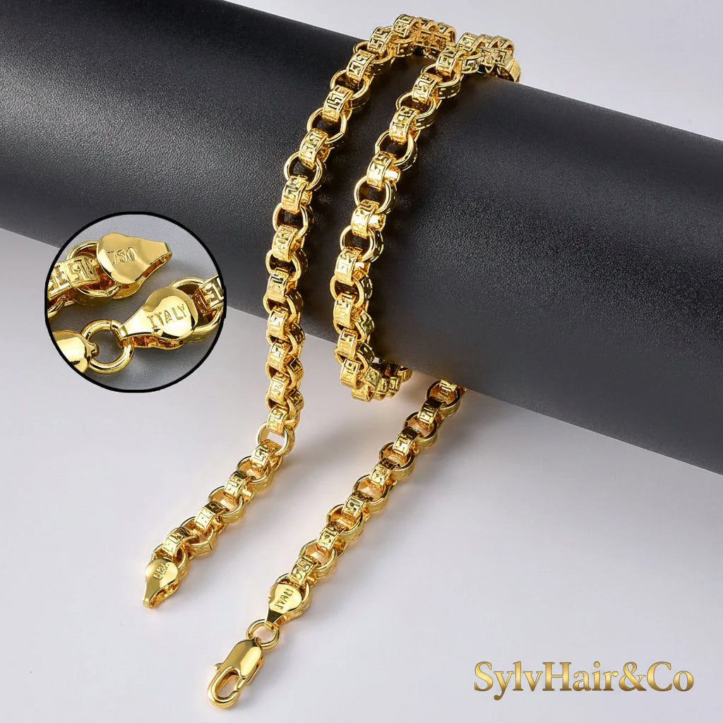 18k Gold Plated Italy 750 Necklace Wear Jewelry Accessories