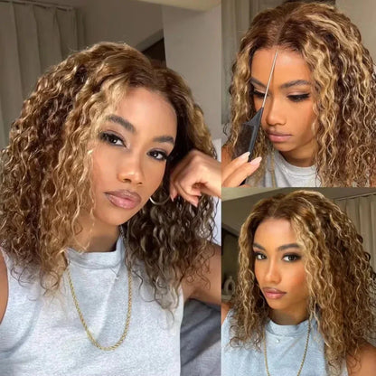P4/27 Highlight Curly Bob Wig