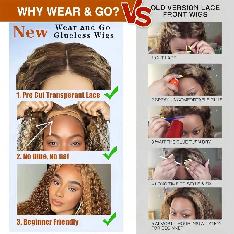 P4/27 Highlight Curly Bob Wig
