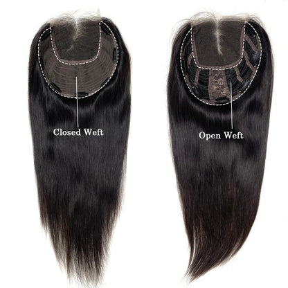 Lillian Topper Collection Virgin Human Hair 8X8 Inch Weft Topper |4X4 HD Lace Natural Black Brown | SYLVHAIR BY CHW