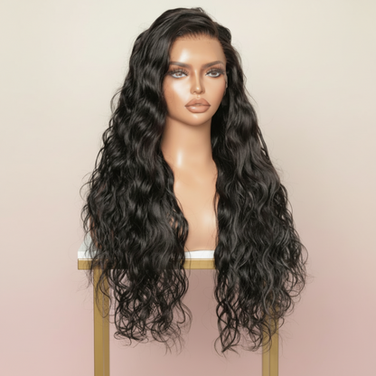 The Lillian Collection NW Natural Wave Natural Color Wavy Indian Hair Lace Front Wig 150% 22 Inch | SYLVHAIR BY CHW