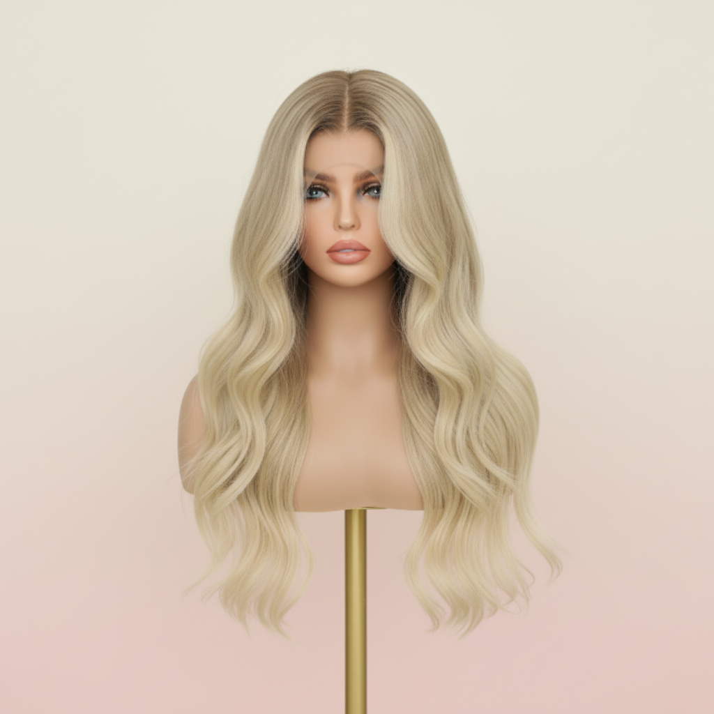 Katherine Collection Blonde Balayage Luxury Virgin Brazilian Human Hair |Glueless Wigs 180% 22 Inch | SYLVHAIR BY CHW
