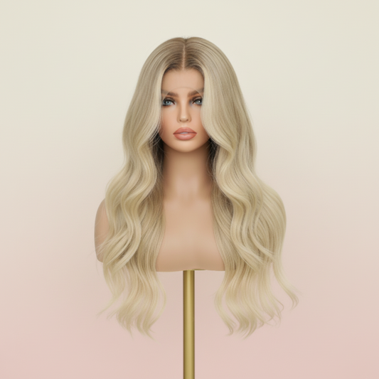 Katherine Collection Blonde Balayage Luxury Virgin Brazilian Human Hair |Glueless Wigs 180% 22 Inch | SYLVHAIR BY CHW