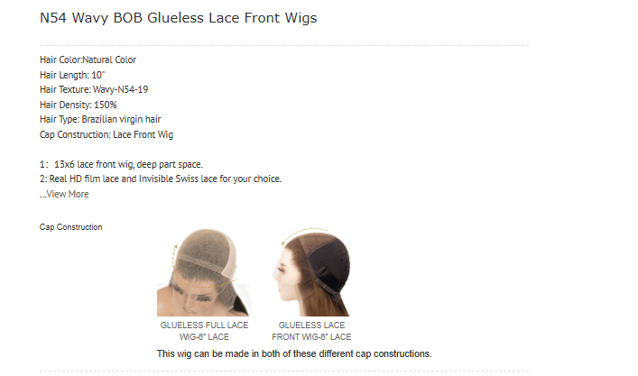 Katherine Collection Wavy BOB Glueless Lace Front Wigs | Virgin Brazilian 10 Inch | SYLVHAIR BY CHW