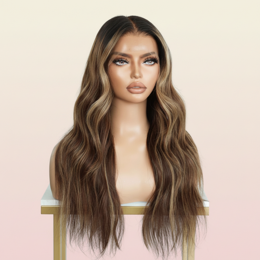 Katherine Collection Wavy Glueless Lace Front Wig | Brazilian Virgin Hair 180% Density 18 Inch | SYLVHAIR BY CHW