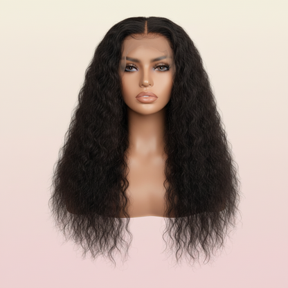 The Lillian Collection Kinky Straight Natural Color Indian Virgin Hair |Glueless Lace Front Wig 150% Density 14 Inch | SYLVHAIR BY CHW