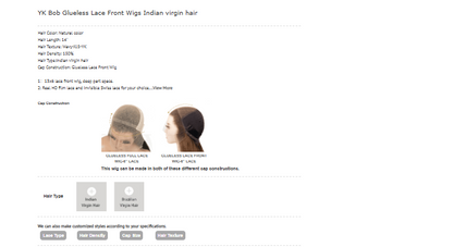 The Lillian Collection Bob Glueless Lace Front Wigs Indian Virgin Hair |150% Density 14 Inch | SYLVHAIR BY CHW