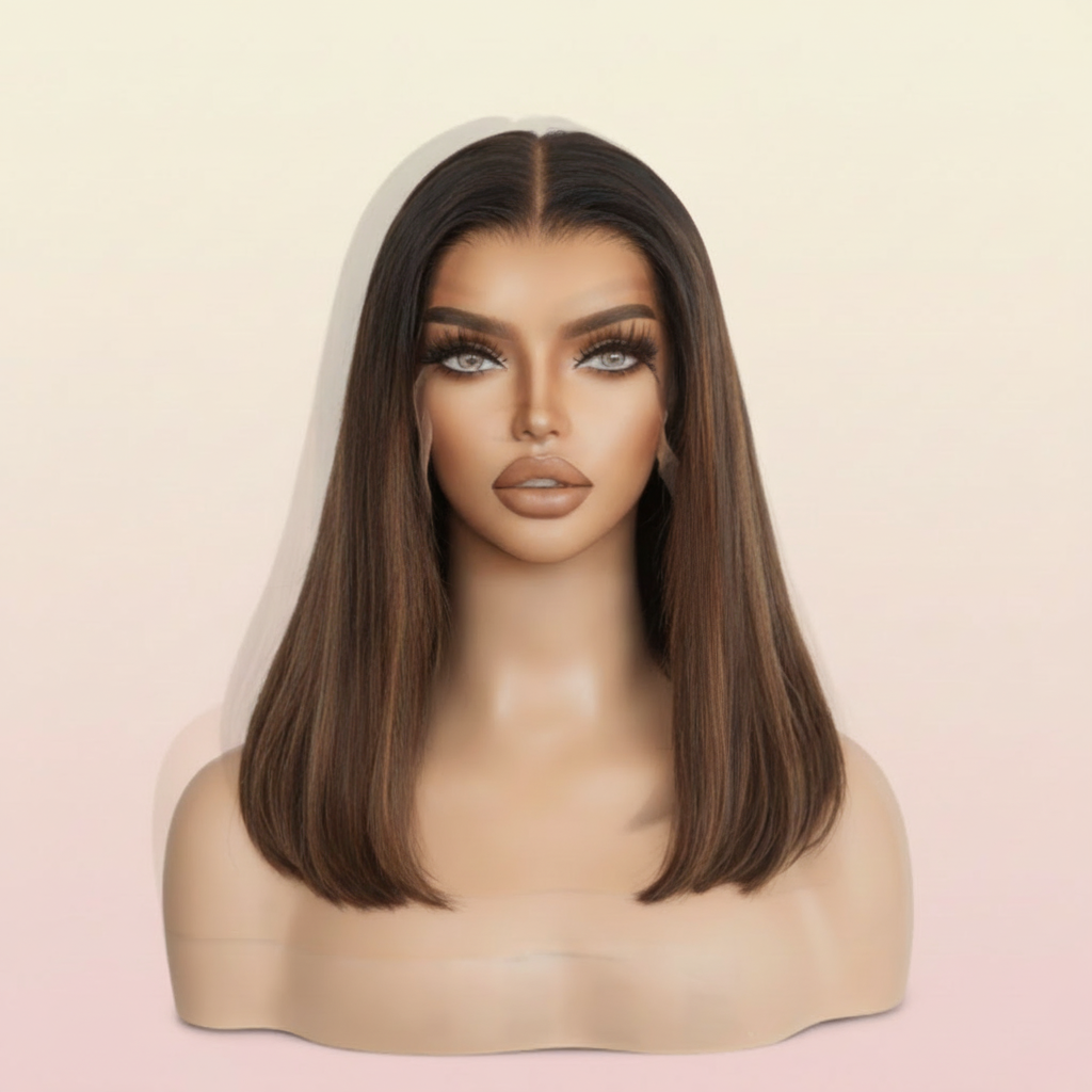 Katherine Collection Pre-plucked Hairline Brazilian Virgin Hair Bob Wigs | 150% Density 14 Inch | SYLVHAIR BY CHW