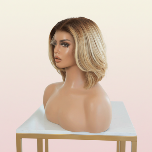 Katherine Collection Bold Color Bob Lace Front Wigs | Brazilian Virgin Hair | 150% Density 10 Inch | SYLVHAIR BY CHW