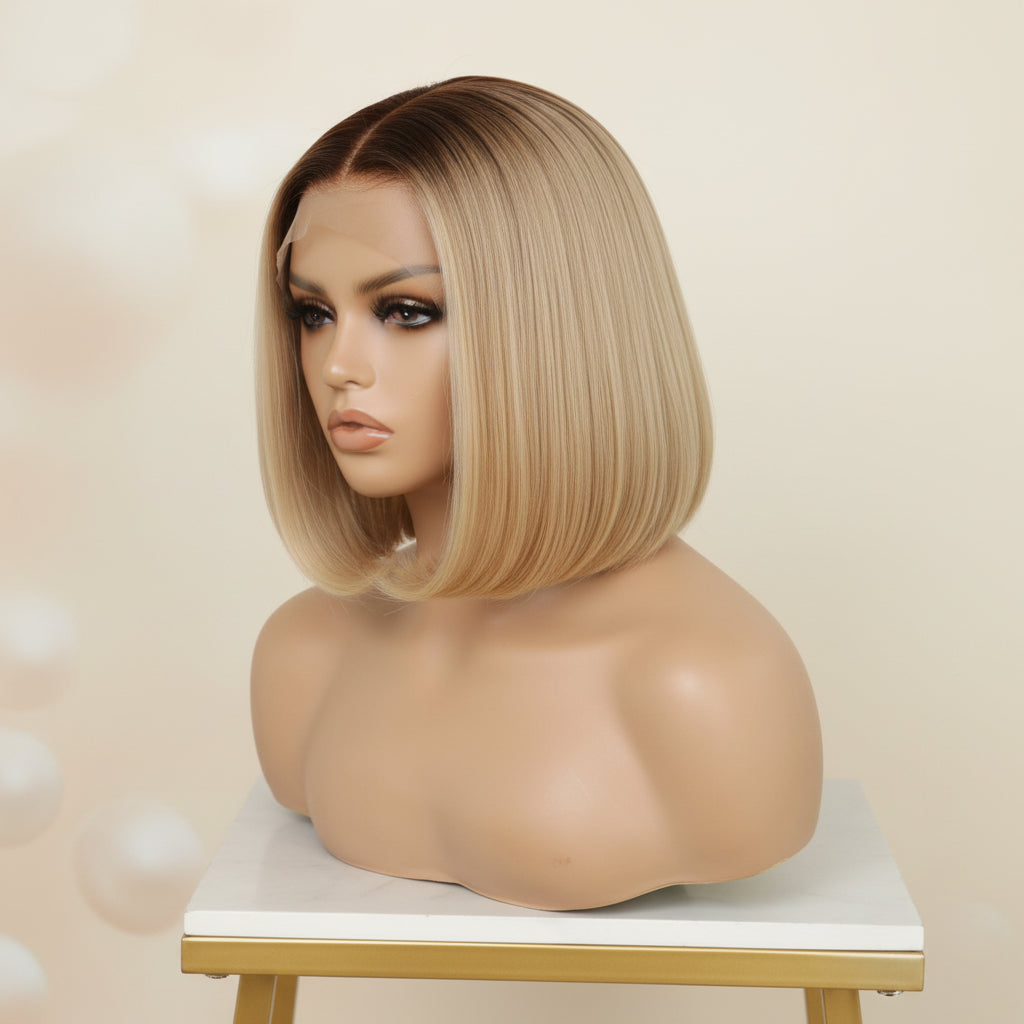Katherine Collection 13x6 Glueless Lace Front Wig - Brazilian Virgin Hair 10" N317 Bob Cut S Cap