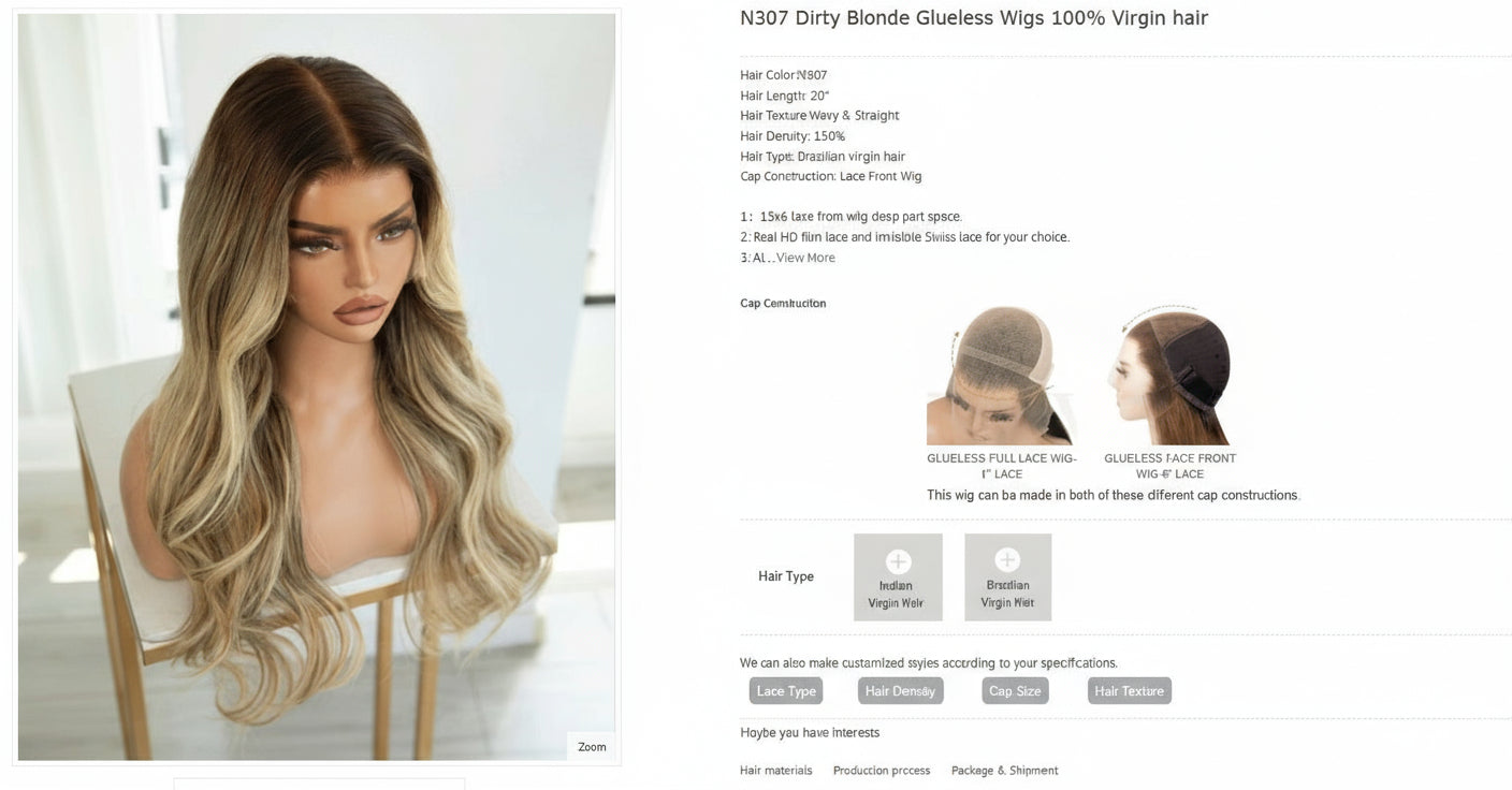 Alexia Collection 13x6 Lace Front Wig - Mongolian Virgin Hair 16" N307 Straight
