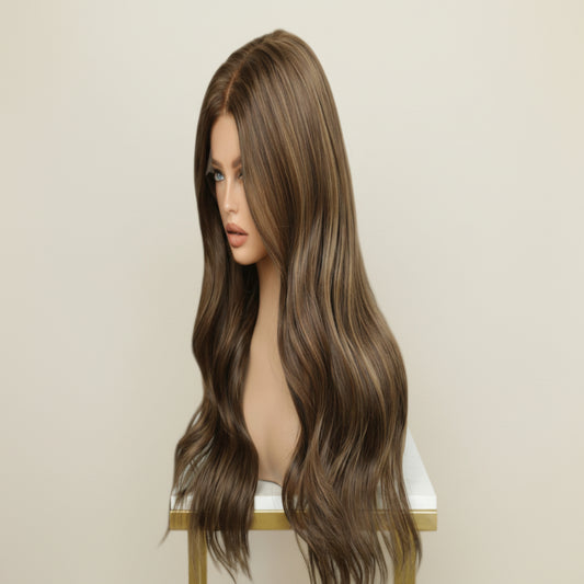 Katherine Collection 13x6 Glueless Lace Front Wig - Brazilian Virgin Hair 20" N157 Wavy S Cap