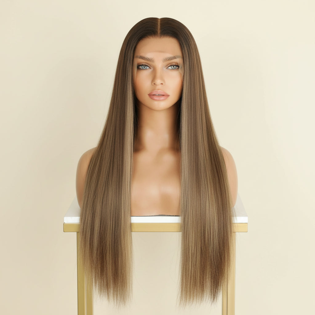 Katherine Collection 13x6 Glueless Lace Front Wig - Brazilian Virgin Hair 14" N309 Straight S Cap