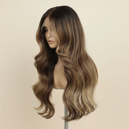 Katherine Collection 13x6 Glueless Lace Front Wig - Brazilian Virgin Hair 16" N325 Wavy Medium Cap