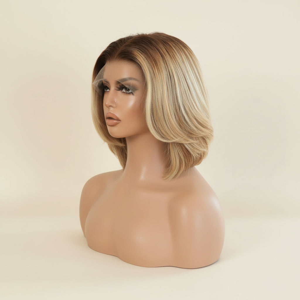 Katherine Collection 13x6 Glueless Lace Front Wig - Brazilian Virgin Hair 10" N317 Bob Cut S Cap