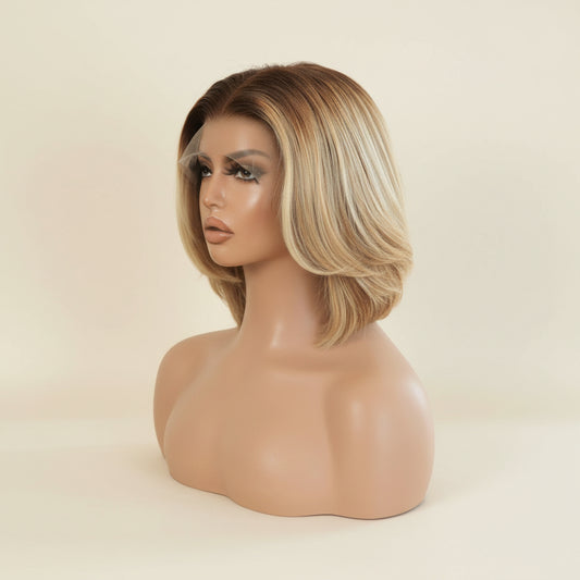 Katherine Collection 13x6 Glueless Lace Front Wig - Brazilian Virgin Hair 10" N317 Bob Cut S Cap