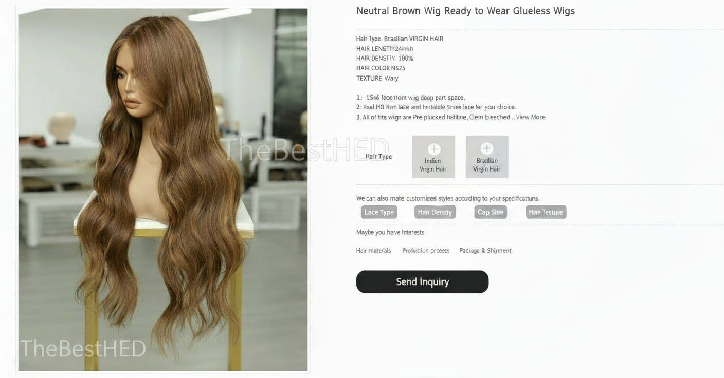 The Lillian Collection 13x6 Lace Front Wig - Indian Virgin Hair 18" N323 Wavy