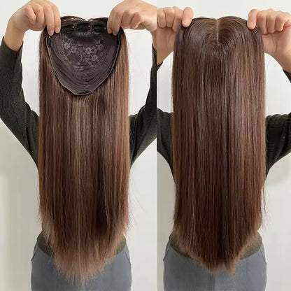 Lillian Topper Collection| European Virgin Kosher Sheitels Brown Hair Piece | SYLVHAIR BY CHW
