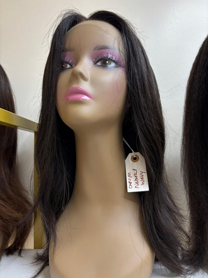 Alexia Collection 13x6 Lace Front Wig - Mongolian Virgin Hair 16" Natural Color Curtain Bang