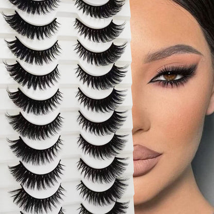 Cat Eye Lashes Natural Look, Wispy Fluffy 15Mm Short Mink Fox Eye Lashes Sets Pack, Natural 3D Faux Mink Fluffy False Cateye Eyelashes Pack