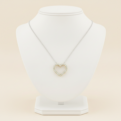 Diamond Heart Pendant - Fixed Square