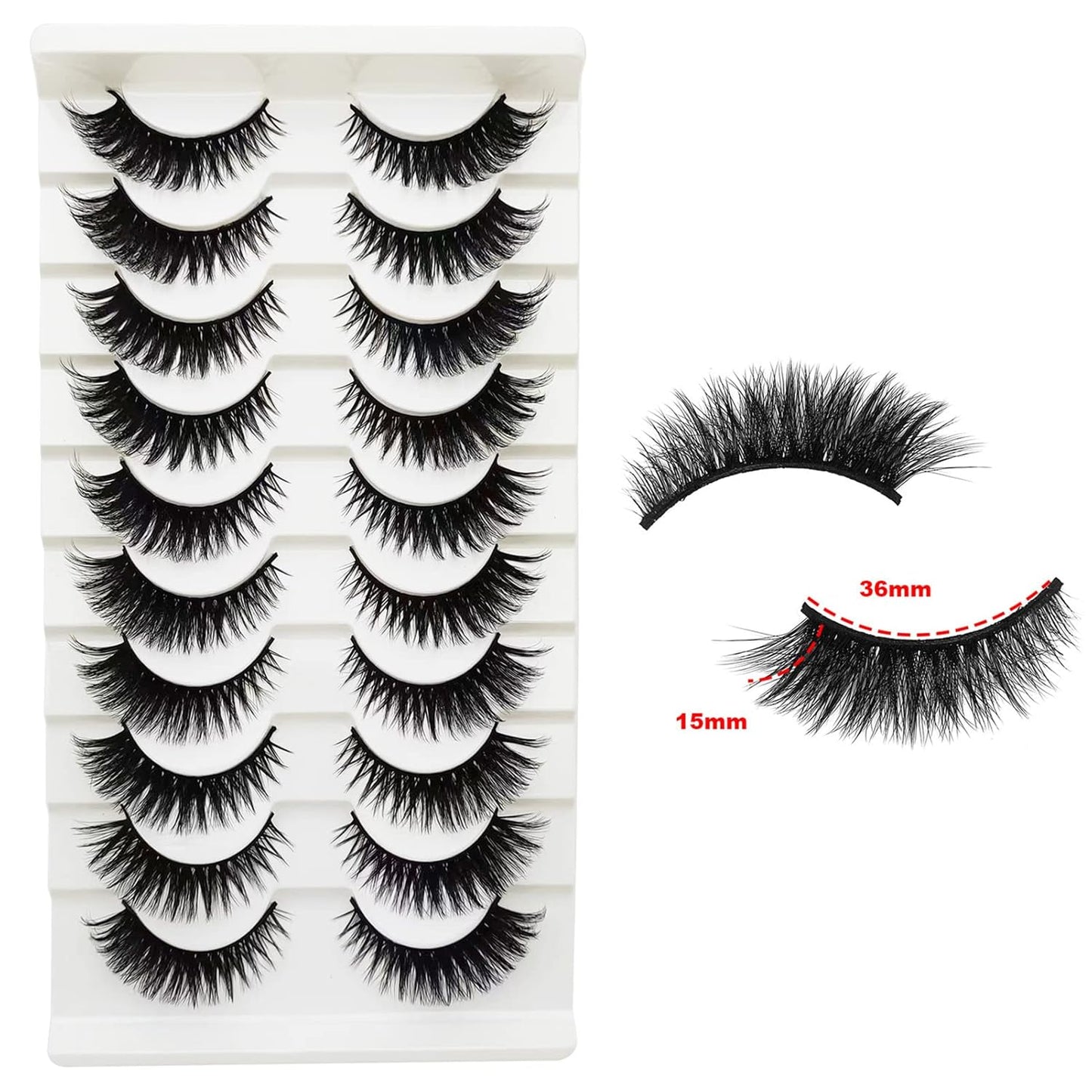Cat Eye Lashes Natural Look, Wispy Fluffy 15Mm Short Mink Fox Eye Lashes Sets Pack, Natural 3D Faux Mink Fluffy False Cateye Eyelashes Pack