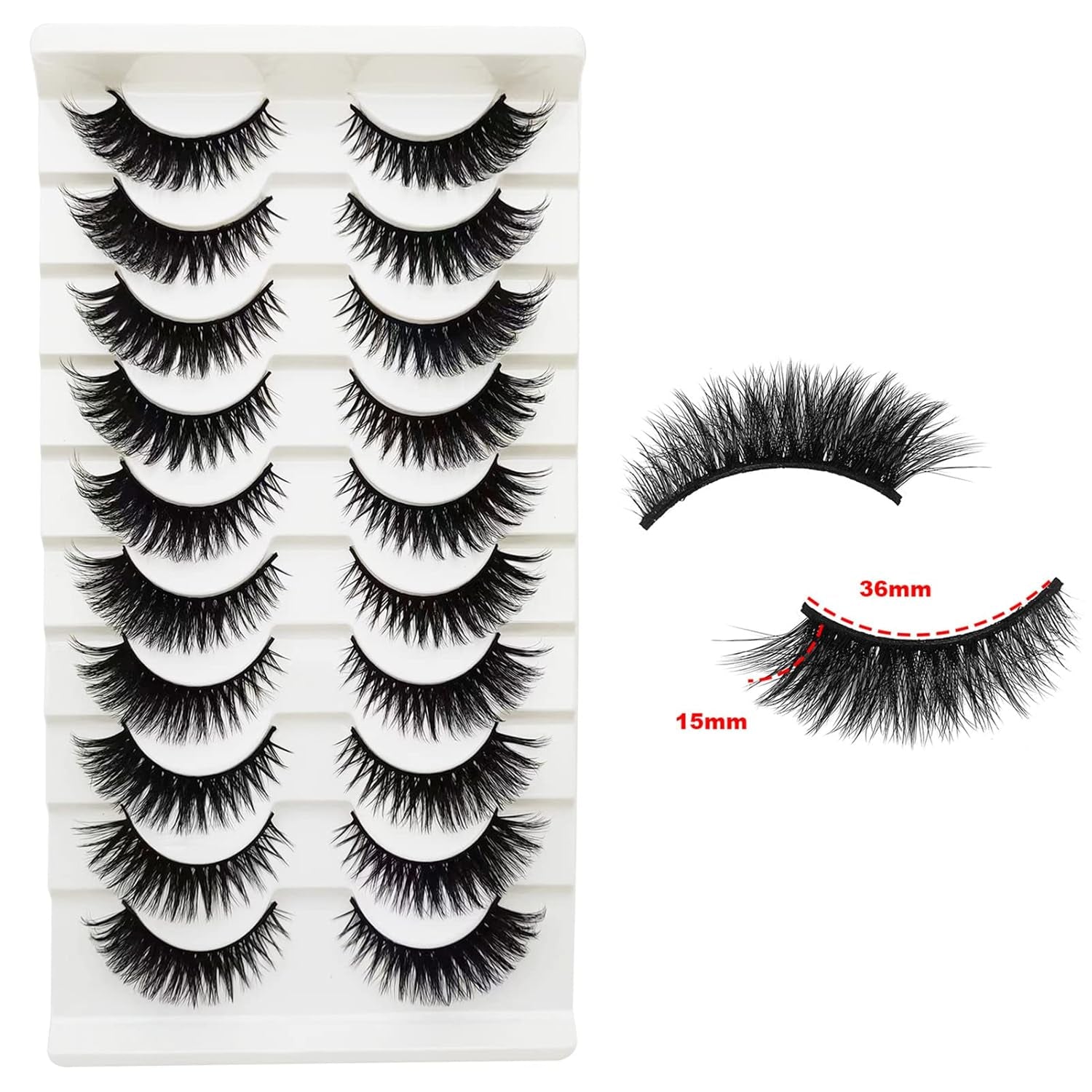 Cat Eye Lashes Natural Look, Wispy Fluffy 15Mm Short Mink Fox Eye Lashes Sets Pack, Natural 3D Faux Mink Fluffy False Cateye Eyelashes Pack