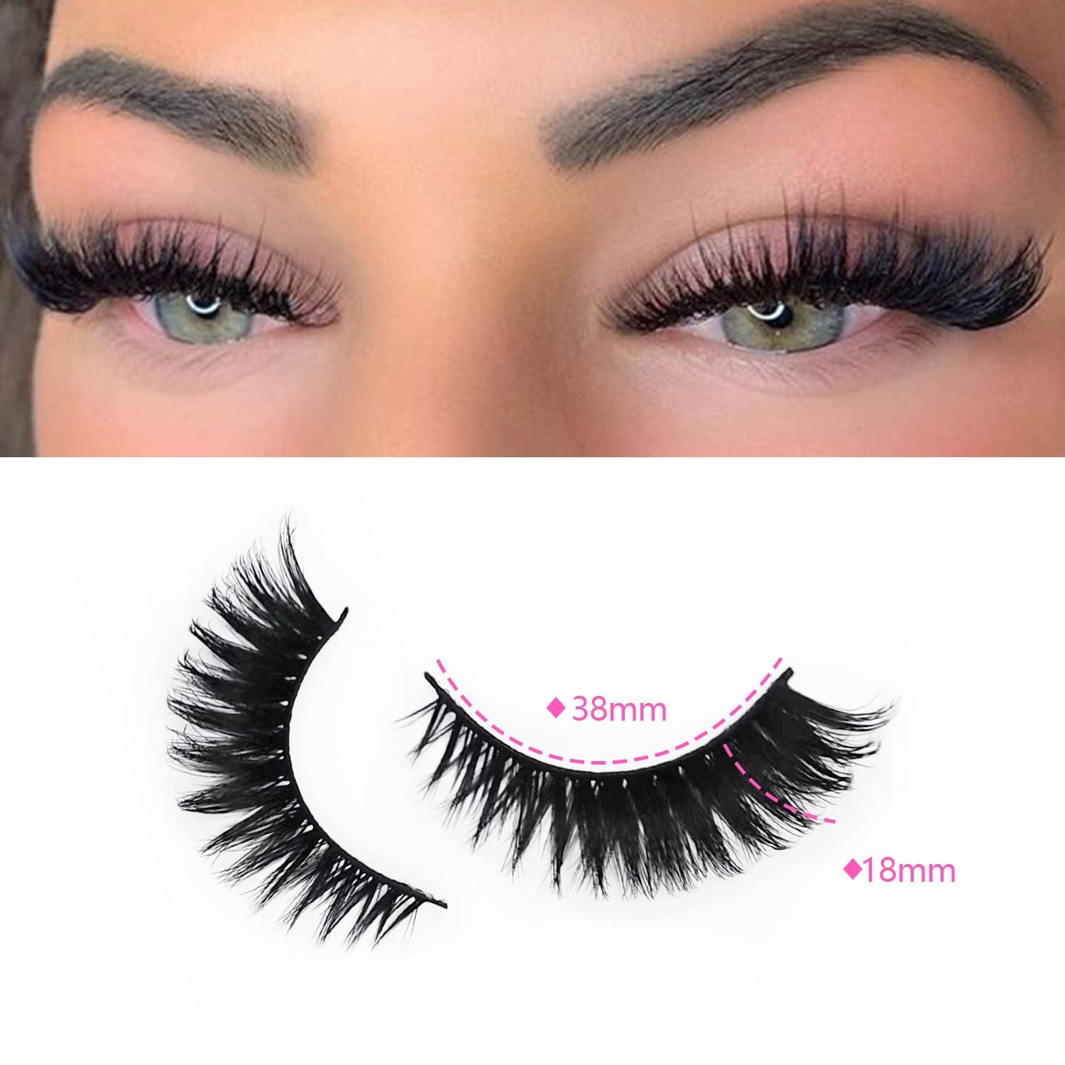 Cat Eye Lashes Natural Look, Wispy Fluffy 15Mm Short Mink Fox Eye Lashes Sets Pack, Natural 3D Faux Mink Fluffy False Cateye Eyelashes Pack