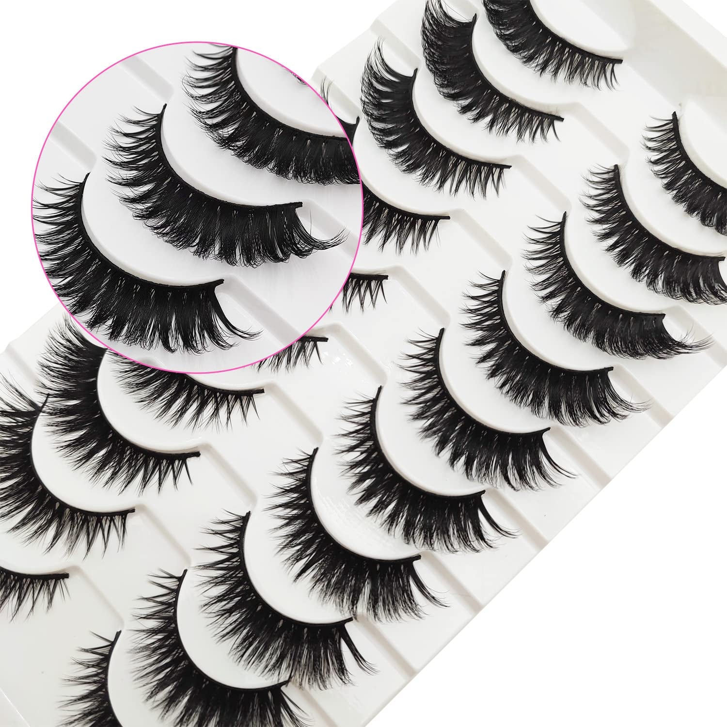 Cat Eye Lashes Natural Look, Wispy Fluffy 15Mm Short Mink Fox Eye Lashes Sets Pack, Natural 3D Faux Mink Fluffy False Cateye Eyelashes Pack