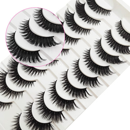 Cat Eye Lashes Natural Look, Wispy Fluffy 15Mm Short Mink Fox Eye Lashes Sets Pack, Natural 3D Faux Mink Fluffy False Cateye Eyelashes Pack