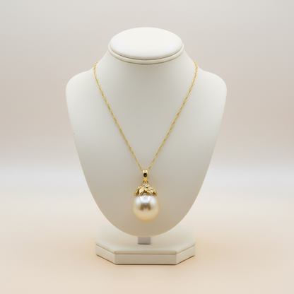 Cultured Pearl Diamond Necklace - Pearl Background with Logo